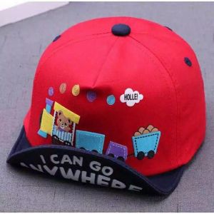 CAE - Topi Bisbol Lucu 0-2 tahun Bear with Train Anak Bayi Balita Baseball Hat Import