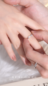 Le Silber Co. S925 Sterling Silver - The River of Love Couple Rings Cincin Pasangan Perak