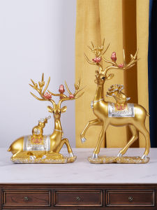 Hiện Đại Nhỏ Gọn Sang Trọng Hươu Sáng Tạo Sự Giàu Có Thu Hút Trang Trí Nhà Tivi Phòng Khách Thanh Tủ Handmade Nhựa Tác Phẩm Nghệ Thuật Trang Trí