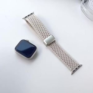 Dây Đeo Đồng Hồ Từ Tính Dành Cho Apple Watch Series 1-6 7 8 9 Ultra Chất Liệu Nylon Dệt Kim Tương Thích Với Đồng Hồ 49mm 46mm 45mm 44mm 42mm 41mm