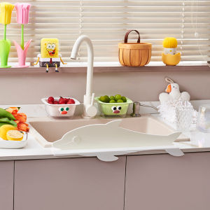 Kitchen Sink Splash Guard Silicone Suction Cup Style Cute Water Barrier for Washing Vegetables And Dishes Drainage Waterproof