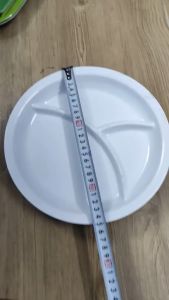 Combo 10 cái khay tròn 3 phần dành cho cơm học sinh mầm non đựng thức ăn phần KH 03N - Ø 25.4 x 2.5 cm