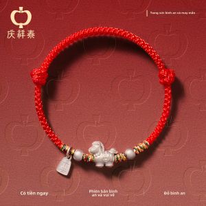 QINGXIANGTAI | Dây Chuyền Ngựa May Mắn Hút Tài Lộc Bạc 999