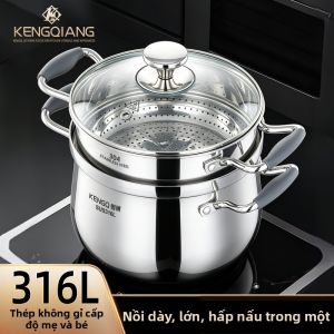 RONGCHUAN | Nồi Hấp Đa Năng Inox 316L Dùng cho Gia Đình