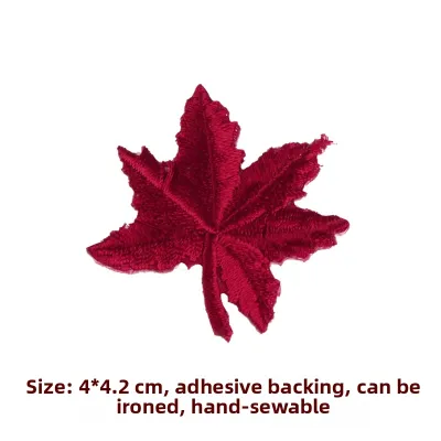 Small Embroidered Patch Iron on Leaf Repair Sticker for Clothes And Pants Multi Color Fabric Adhesive for Hotel Bedding Hole Repair