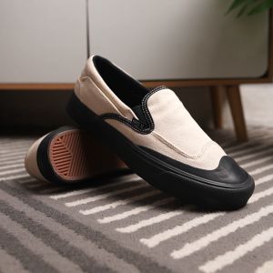 Brick Mansions - Olimpus Off White Black Sepatu Slip On Sneakers Casual Pria Wanita