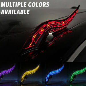 1Set 32 LED Light Modes Dragon Horn Car Roof Fins Touch Dimmable Waterproof Auto Decoration Universal Car Exterior Accessory