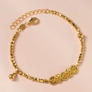 Chow Sang Sang 周生生 999 Pure Gold Essence Hulu Gourd & Coins Bracelet for Women & Men 18cm 96194B Price-by-Weight 6.36g Gold