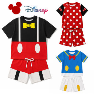Disney | Disney Kids Summer Outfit Mickey Minnie Donald Cartoon T Shirt Shorts 2Pcs Set Boys Girls Casual Theme Park Vacation Clothes