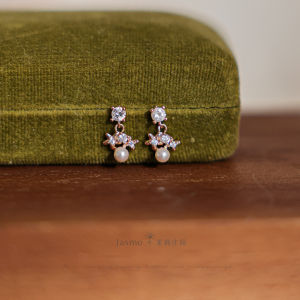 Jasmo Original Mini Star Pearl Earrings No Piercing Clip-On Fashion Jewelry Sweet Style Alloy Plated Gold Womens Ear Decor