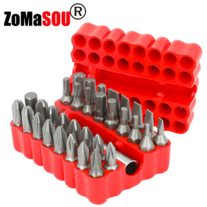 33pcs Magnetic Security Screwdriver Bit Torq Torx Hexagonal Star Spanner Electric Holder Bits Set 1/4\" 6.35mm for Screwing
