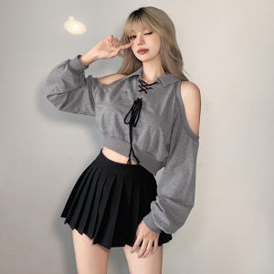 Hoodie Crop Lisa Fashion Wanita Trend 2025 K-Pop