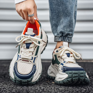 Mens Sport Shoes Casual Running Shoes Heightening Dad Shoes Autumn Winter New Style Youth Student Low Top Glue Adhesive Shoes