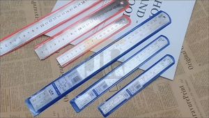 Thickened Steel Ruler Metal Ruler Stainless Steel Measure Ruler 6" 8" 12" 16" 20" 1PC