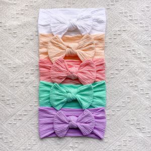 5Pcs Neutral Cable Bow Baby Headbands Soft Elastic Hair Accessory for Newborn Girls Daily Photoshoot