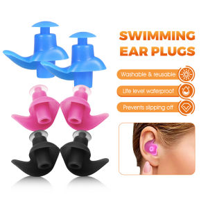 Anti Noise Ear Plugs Soft Silicone Material Dual-Layer Waterproof Swimming Ear Plugs Reusable Penyumbat Telinga 耳塞