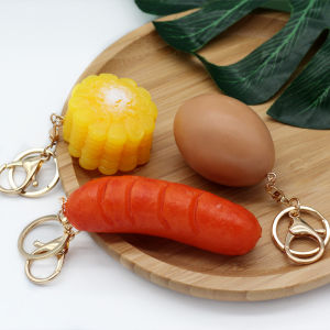 สร้อยข้อมือหัวเข็มขัดรูปอาหารจำลองสร้างสรรค์ ไข่เจียว ถั่วแดง แฮมอบ รถยนต์ กระเป๋า ของขวัญนักเรียน ของขวัญวันเกิด