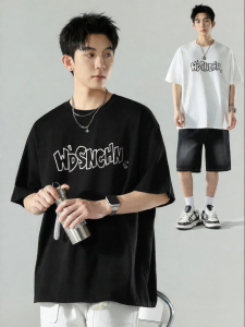 Wood soon | Trendy High Street Lettered Round Neck Short Sleeve T-Shirt
