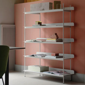 Nordic Luxury Bookshelf Floor Standing Multi-layer Iron Art Storage Rack Office Bookcase Display Shelf Modern Simple Style Metal Craft