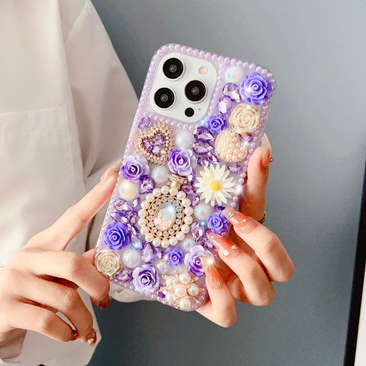 Luxury Rhinestone Portrait Crown Phone Case For Samsung Galaxy Z