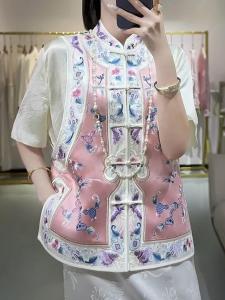 New 2025 Womens Summer Sun Protection Open Cardigan Shirt Lightweight Ethnic Style Middle-Aged And Elderly Fashionable Top