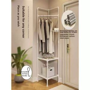 Bedroom Corner Clothes Hanger Free Standing Multi-Functional Simple Design Home Use Wardrobe Organizer for Hanging Clothes
