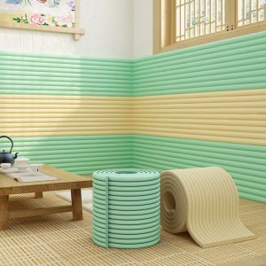 200cm X 20cm Thickened and Upgraded Self-Adhesive Anti-Collision Corner Guard - with Modern Normcore Stripes Design Peel and Soft Soft Edge Protector DIY Cut and Cut Detachable Wall Protection Room for Living Room Dining Table Dining Table Bedside...