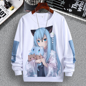 Simone Cat Feather Small Anime Gula Peripheral round Neck Sweatshirt Two-Dimensional Clothes Long Sleeves Shark Autumn and Winter