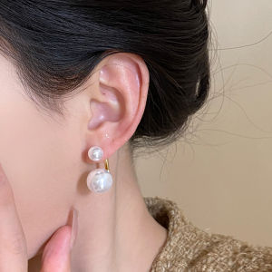 ต่างหูไข่มุกแฟชั่นสำหรับผู้หญิง ต่างหูสไตล์ฝรั่งเศสแบบดั้งเดิมพร้อมโบว์ เครื่องประดับหูแบบใหม่สุดเก๋จากจีนแผ่นดินใหญ่