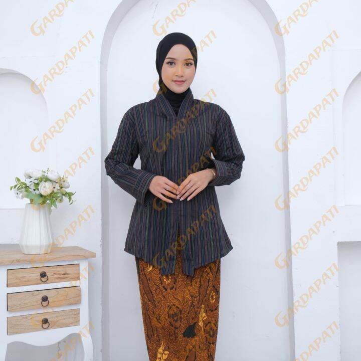 Kebaya Wanita Modern Motif Lurik Atasan Kebaya Kartini Wanita Baju