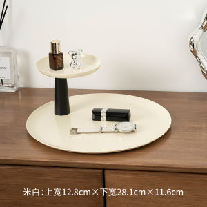 จัดระเบียบพื้นผิวโต๊ะพลาสติกสองชั้น รูปหัวใจ สำหรับจัดเก็บของในครัว เคาน์เตอร์เครื่องประดับ กล่องใส่กุญแจ ชั้นวางของสองชั้น