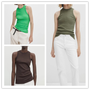 Comfortable Cotton Dopaamine Color Basic Style Waffle Back Vest Elastic Ribbed Womens Tank Top Casual Summer Fashion