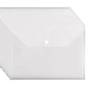 Transparent A4 Document Folder Snap Button High Aesthetic Student Papers Receipts Organizer