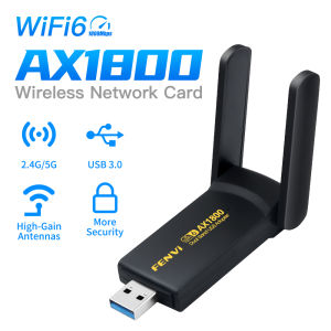 Fenvi | FENVI WiFi 6 USB Dongle MT7921 Receiver 1800Mbps Dual Band 2.4G/5G Wireless Network Card USB 3.0 WIFI Adapter For Laptop Desktop