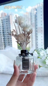 Elegant Dried Flowers Aromatherapy Reed Diffuser 50ml - Floral Air Freshener for Home Bedroom Toilet Deodorant