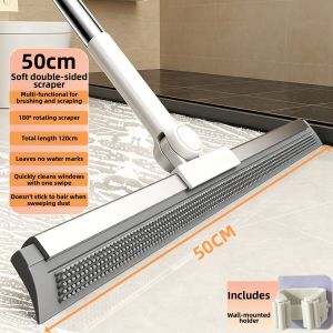 MANJIELI | 2-in-1 Sweeping Mopping Squeegee Broom Home Use