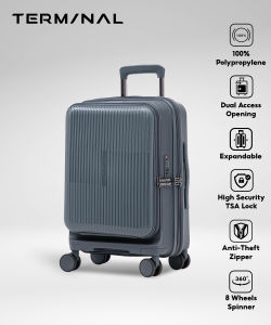 Terminal Fronti - 20"/24"/28"/Set: PP Top/Front Opening Expandable TSA Lock Anti-Theft Zipper 8 Wheels Spinner