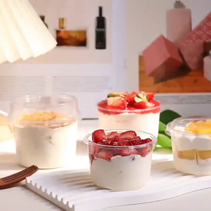 【24 Hour Shipping🚗✔️】50pcs Dessert Plastic Cup With Lid Transparent Disposable Cup 150ml For Snacks Mousse Cake Box Kitchen Baking Acessories Party Dessert Chewy Ice Cream Cookies Graham Salad