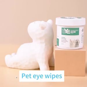 Khăn Lau Mắt Cho Thú Cưng Dành Cho Mèo Và Chó 130 Khăn Ướt Không Gây Kích Ứng Đa Năng Để Làm Sạch Vết Nước Mắt Sản Phẩm Làm Sạch Bằng Vải Không Dệt Màu Trắng
