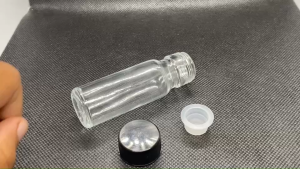 ขวด 15ml (100ใบ) จุก แก้วสีใส ฝาครอบ