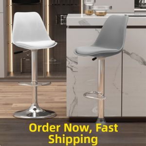 Adjustable Backrest Bar Stool Home And Counter Use