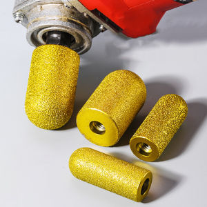 เครื่องมือหินเจียบิตเพชรแบบประสานสำหรับงานตัดแต่งเคาน์เตอร์ ล้อเจียรเพชรแบบเชื่อมประสานเกลียว M10 สำหรับเครื่องเจียรหินเคาน์เตอร์ท็อป ชิ้นส่วนเครื่องเจียรมุม