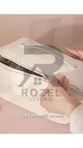 ROZEL Tas Kosmetik Estetik Serbaguna / Makeup Pouch Travel / Tas Komestik Pouch Waterproof / Tas Organizer Makeup Kosmestik Zipper / Travel Bag Kulit Banyak Warna