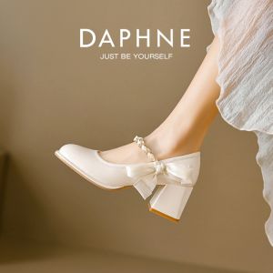 รองเท้าส้นสูงแบบ Mary Janes Daphne สไตล์ฝรั่งเศส รองเท้าแต่งงานสำหรับสาวๆ รองเท้าสวมใส่สบายในชีวิตประจำวัน