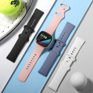 Silicone Strap for Fitbit Sense&Sense2 Bands/Fitbit Versa 3&4 Bands Women Men Soft Replacement Wristbands Sport Band Strap Accessories for Smart Watch