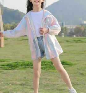 KYII Children clothes girl autumn Korean fashion Light sunscreen Coat kyii0140