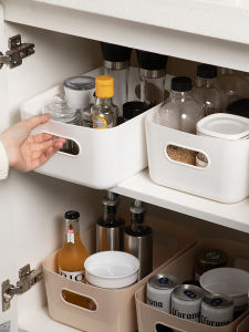 Kitchen Desktop Storage Box Drawertype Plastic Organizer for Toys Snacks Utensils Foldable Mobile Rectangular Shaped Basket