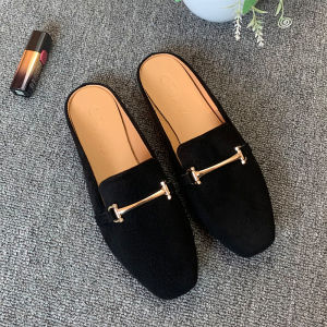 Retro Headcover Slippers Women Summer Outdoor Sandals Small Size 31-32-33 Large Size Mules Shoes Fashionable Flat Heels