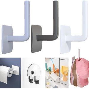 4Pcs L-shaped Hook Self-adhesive Wall Hook Multifunctional Hanging Racks Bathroom Kitchen Storage Hooks