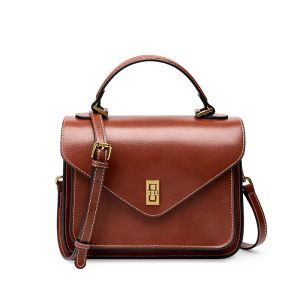 NEW Genuine Leather Women Shoulder Bags Handbag Designer Retro Small Tote Bag Ladies Crossbody Bags Female Classic Satchels